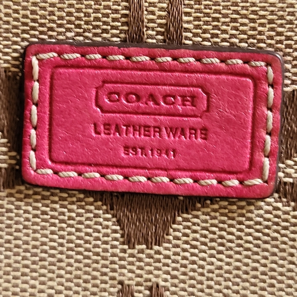Coach Signature Mini Bag in Pink and Brown - Picture 4 of 4